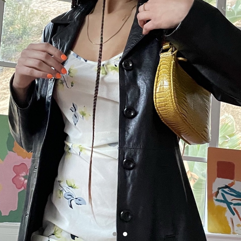 Vintage Black Leather Blazer